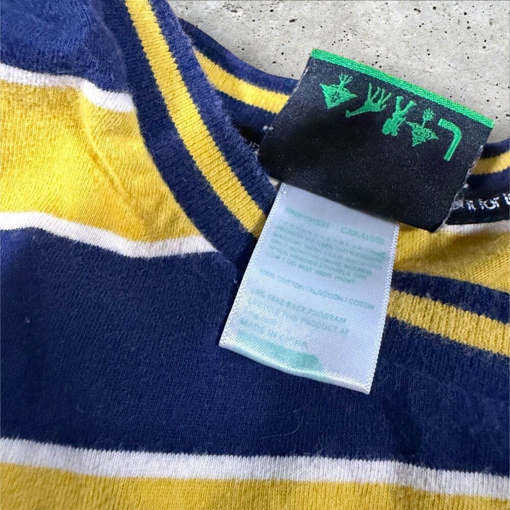 LRG Lifted Research Group Striped T Shirt Mens 3XL Navy Yellow Skate - Picture 8 of 8